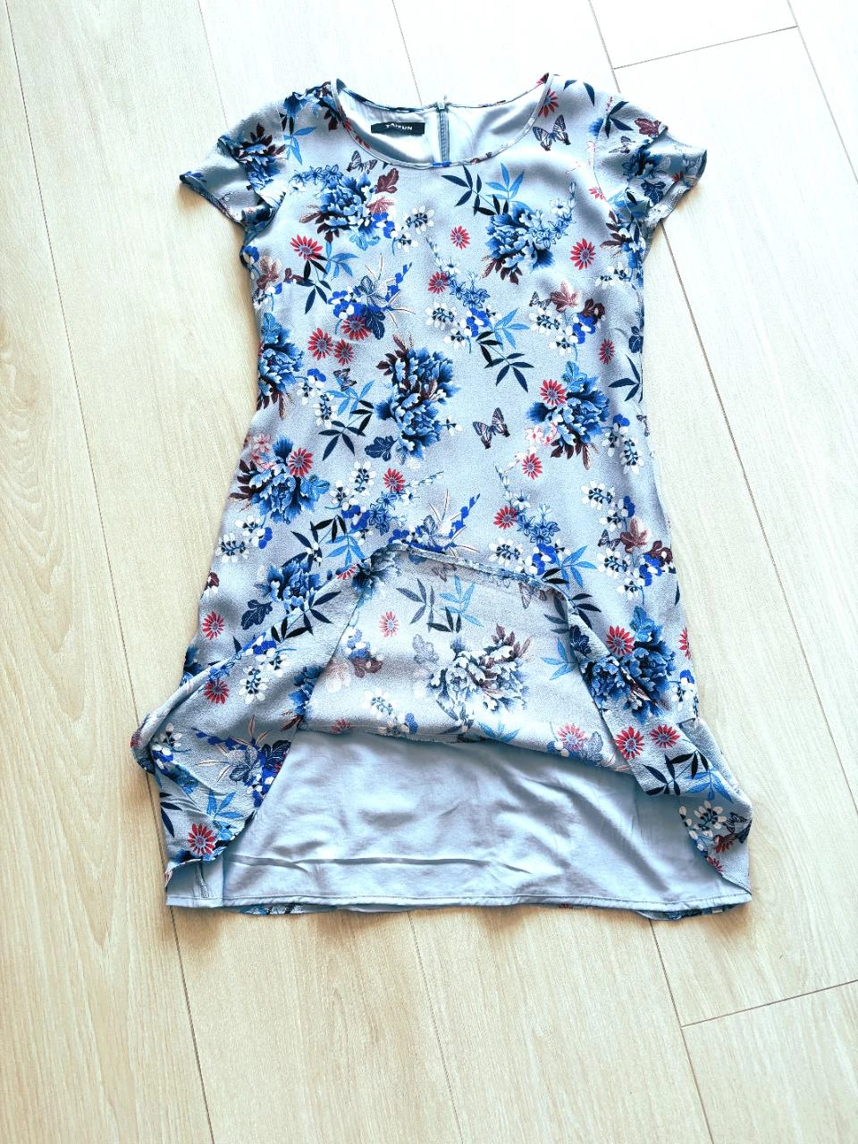 🌸 Vestido floral Taifun – plissado – duplo com babados – serve 38/40 – photo 10